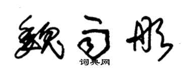 朱锡荣魏雨彤草书个性签名怎么写