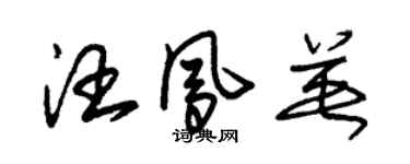 朱锡荣汪凤英草书个性签名怎么写
