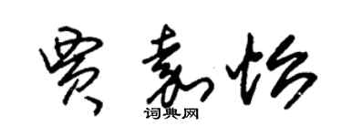 朱锡荣贾嘉怡草书个性签名怎么写