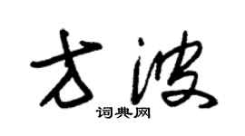朱锡荣方波草书个性签名怎么写