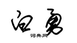 朱锡荣白勇草书个性签名怎么写