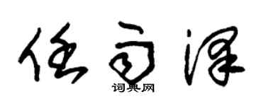朱锡荣任雨泽草书个性签名怎么写