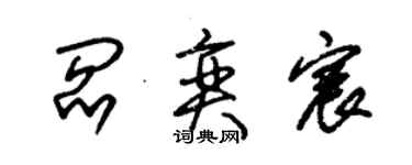 朱锡荣阎奕宸草书个性签名怎么写
