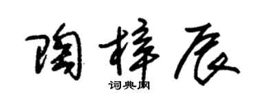 朱锡荣陶梓辰草书个性签名怎么写