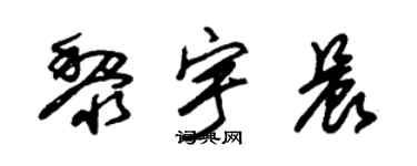 朱锡荣黎宇晨草书个性签名怎么写