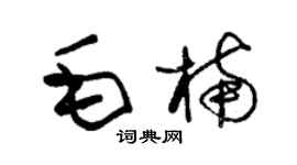 朱锡荣毛楠草书个性签名怎么写