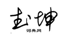 朱锡荣武坤草书个性签名怎么写