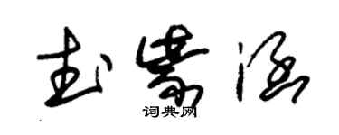 朱锡荣武紫涵草书个性签名怎么写
