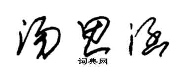 朱锡荣汤思涵草书个性签名怎么写