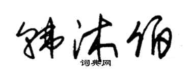 朱锡荣韩沐伯草书个性签名怎么写