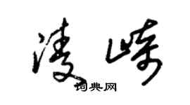 朱锡荣凌崎草书个性签名怎么写