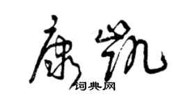 曾庆福康凯草书个性签名怎么写