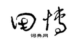 曾庆福田博草书个性签名怎么写