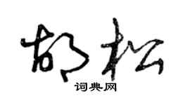 曾庆福胡松草书个性签名怎么写