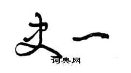 曾庆福史一草书个性签名怎么写