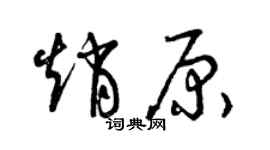 曾庆福赵原草书个性签名怎么写