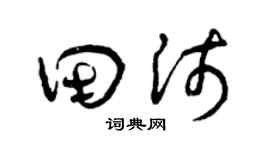 曾庆福田沛草书个性签名怎么写