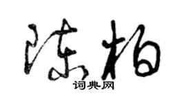曾庆福陈柏草书个性签名怎么写