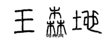 曾庆福王森地篆书个性签名怎么写
