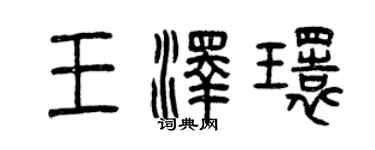 曾庆福王泽环篆书个性签名怎么写