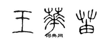 陈声远王华苗篆书个性签名怎么写