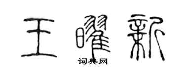 陈声远王耀新篆书个性签名怎么写