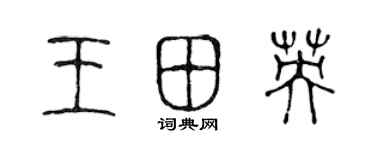 陈声远王田英篆书个性签名怎么写