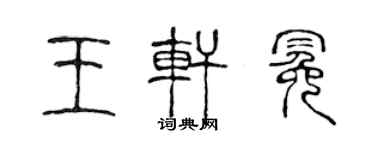 陈声远王轩冕篆书个性签名怎么写