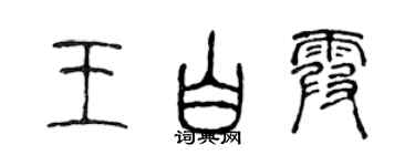 陈声远王白霞篆书个性签名怎么写
