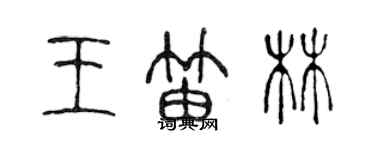 陈声远王笛林篆书个性签名怎么写