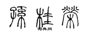 陈声远孙桂荣篆书个性签名怎么写