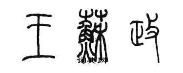 陈墨王苏政篆书个性签名怎么写