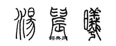 陈墨汤晨曦篆书个性签名怎么写