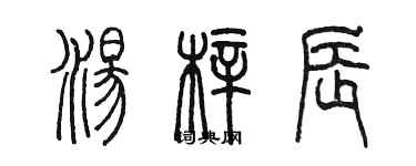 陈墨汤梓辰篆书个性签名怎么写
