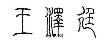 陈墨王泽廷篆书个性签名怎么写