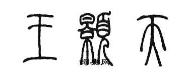 陈墨王颢天篆书个性签名怎么写