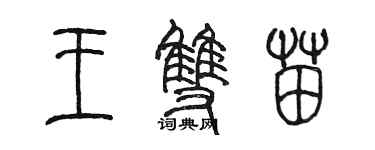 陈墨王双苗篆书个性签名怎么写