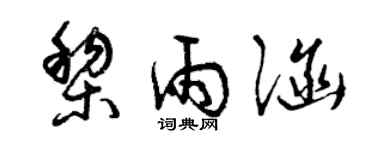 曾庆福黎雨涵草书个性签名怎么写