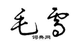 曾庆福毛雪草书个性签名怎么写