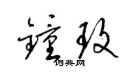 梁锦英钟玫草书个性签名怎么写