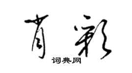 梁锦英肖彩草书个性签名怎么写