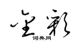 梁锦英金彩草书个性签名怎么写