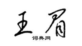 梁锦英王眉草书个性签名怎么写