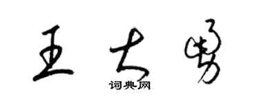 梁锦英王大勇草书个性签名怎么写