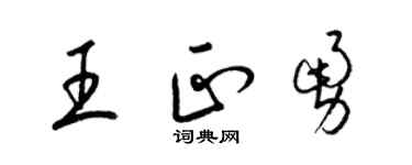 梁锦英王正勇草书个性签名怎么写
