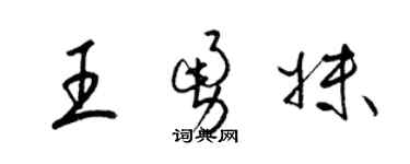 梁锦英王勇妹草书个性签名怎么写