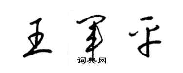 梁锦英王军平草书个性签名怎么写