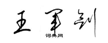 梁锦英王军剑草书个性签名怎么写