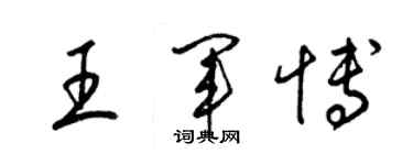 梁锦英王军博草书个性签名怎么写