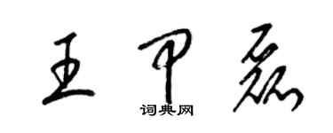 梁锦英王甲磊草书个性签名怎么写